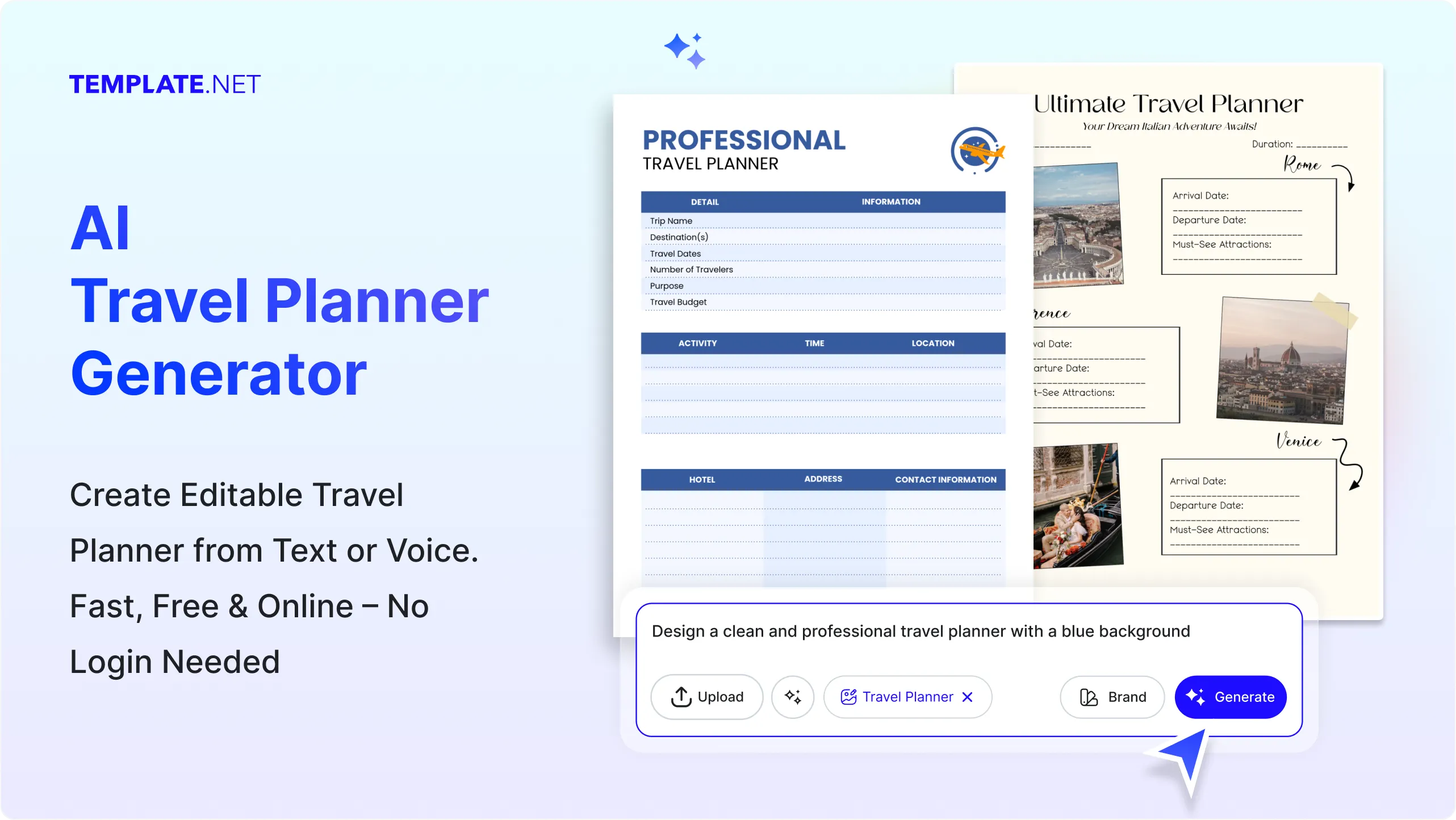 Free AI Travel Planner Generator, Free AI Travel Planner Maker Online